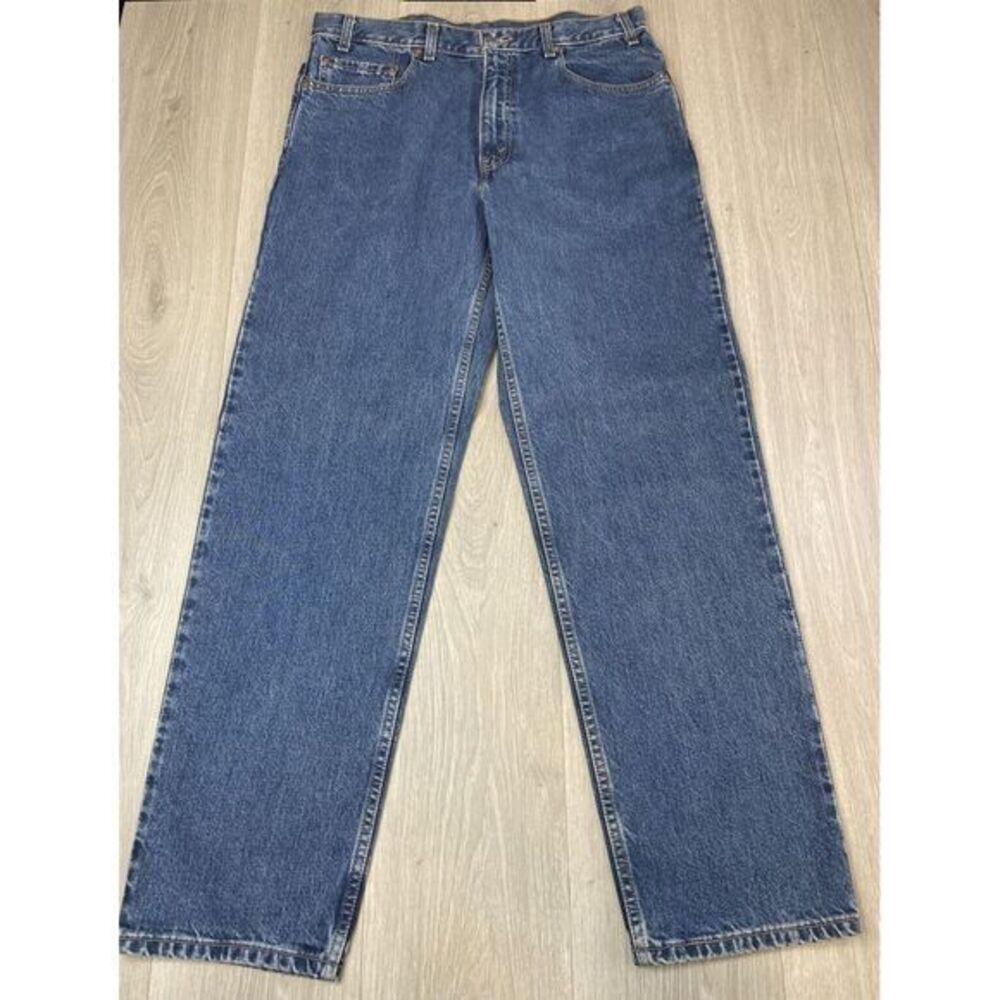 Vintage Levis Jeans Men 36x32 550 Blue Dark Y2K Black Bat Wing 100% Cotton Denim